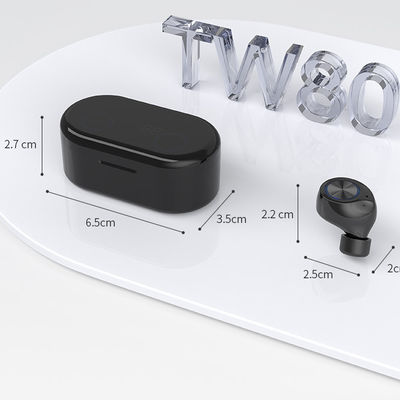 Fones de ouvido do toque TW80 55mAh Sweatproof Bluetooth da impressão digital