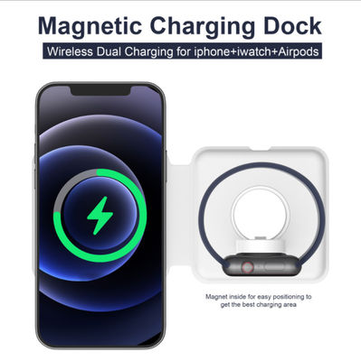 Super Slim 15W dobrável 2 em 1 carregador sem fio do duo de Magsafe