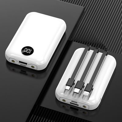 10000mAh o carregador sem fio portátil LCD indica o banco inerente do poder do cabo