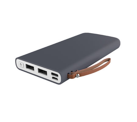Banco duplo portátil de borracha colorido do poder do revestimento 138mm USB