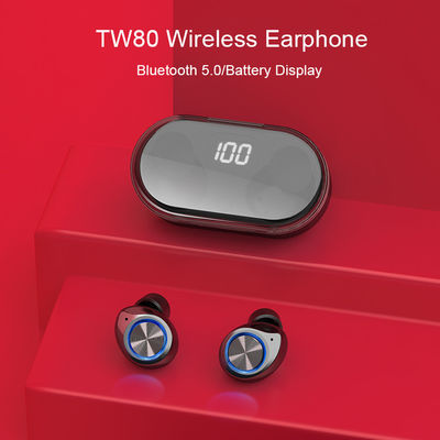 Transmissão 10m TW80 Bluetooth sem fio impermeável Earbuds da exposição de diodo emissor de luz