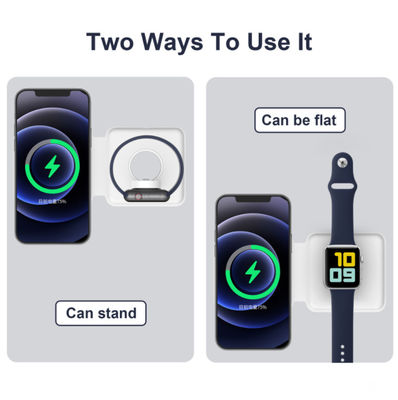 15W 2 em 1 carregador sem fio do duo de Magsafe para o iPhone 12