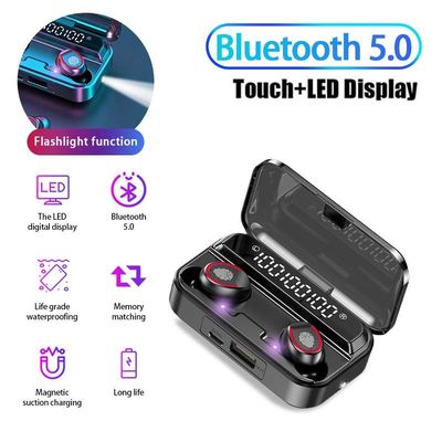 Rádio estereofônico Bluetooth sem corda Earbuds do jogo V5.1 com luz instantânea
