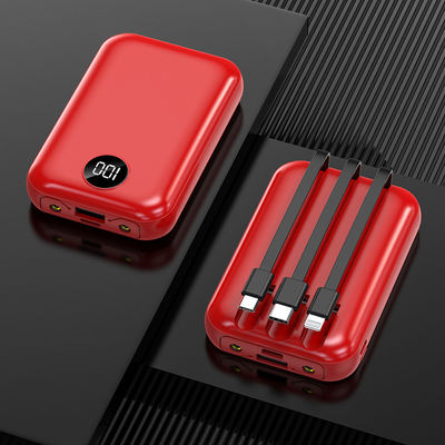10000mAh o carregador sem fio portátil LCD indica o banco inerente do poder do cabo