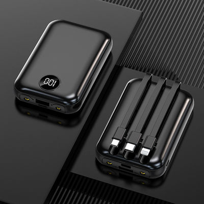 10000mAh o carregador sem fio portátil LCD indica o banco inerente do poder do cabo