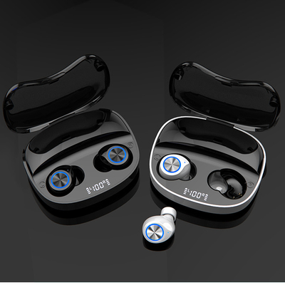Auriculares sem fio conduzidos de Earbuds TW90 dos fones de ouvido do rádio 5,0 do controle do toque da exposição com caixa do carregador